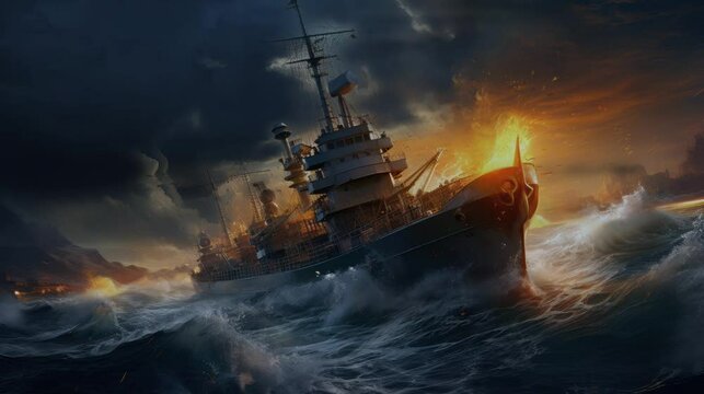 ight Fury: A Ship Battles the Tempests of Sea and Lightning