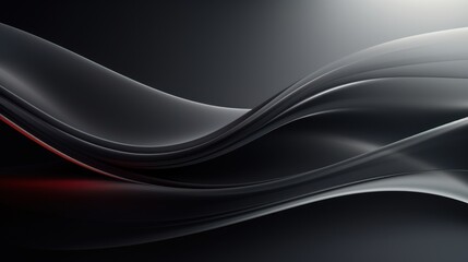 Abstract black and red wavy background. 3d render illustration. Generative AI