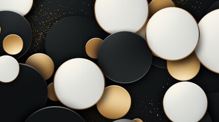 Easter eggs background with gold and black elements. illustration. Generative AI