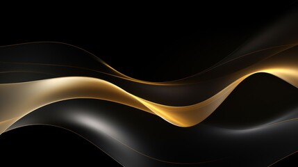 Abstract Black White and Gold Shapes Background AI Generated AI Generated