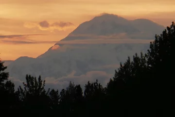 Crédence de cuisine en verre imprimé Denali Sunset Denali mountain, Alaska