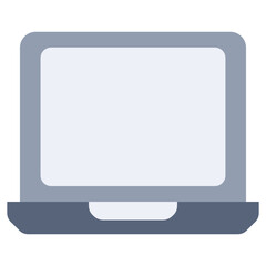 Laptop icon, flat design style, colour icon symbol.