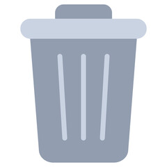 Trash bin icon, flat design style, colour icon symbol.
