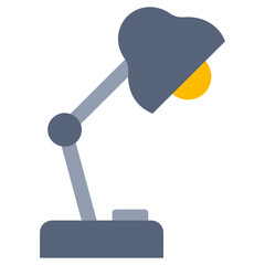 Desk lamp icon, Table lamp icon, flat design style, colour icon symbol.