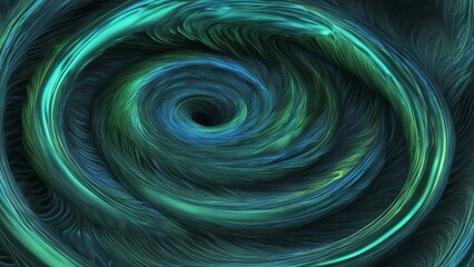 abstract background A blue and green spiral of fire that changes color 
