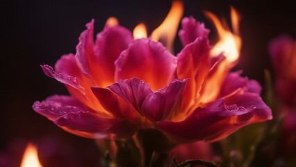 red and yellow flower A flaming flower, a stunning and dramatic sight,            