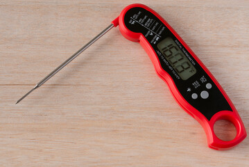 Isolated Red Digital Meat Thermometer  - 720946377