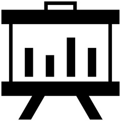 Business presentation icon, outline fill icon, flat design style, icon vector illustration.