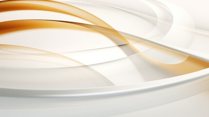 abstract background with smooth wavy lines in white and gold colors Generative AI