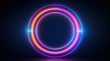 Neon ellipse. Glowing neon ellipse. illustration. Generative AI
