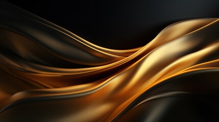 Golden fabric on a black background. 3d rendering, 3d illustration. Generative AI