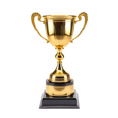 Golden trophy, award, sport winning, isolated on transparency background PNG