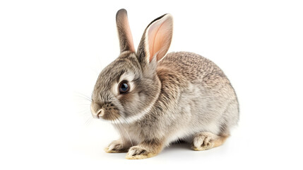 Fototapeta premium Rabbit on white background, stock photo. easter day.