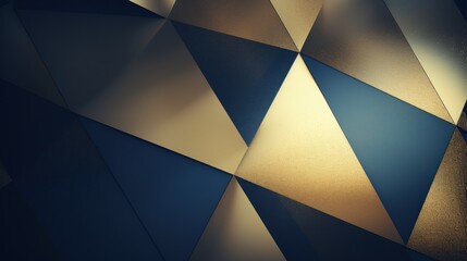 Abstract background with blue and gold triangles. Design template. Design element Generative AI