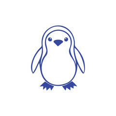 Blue Pinguin Icon Illustration