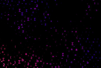 Dark Purple vector backdrop with algebra elements.