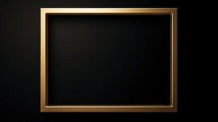 Golden frame on a black background. 3d rendering, mock up Generative AI