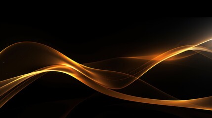 Fototapeta premium Abstract golden smooth lines on black background. illustration for your design Generative AI