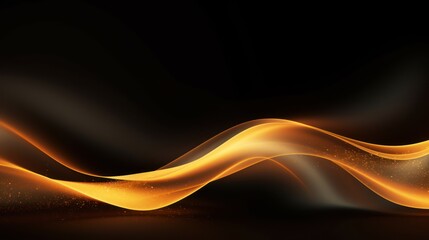 Abstract golden wave on black background. illustration for your design. Generative AI