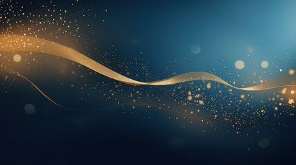 Abstract background with golden lines and bokeh. illustration. Generative AI