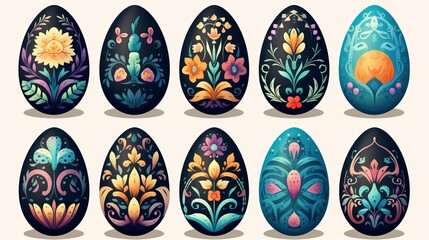 Hand drawn easter egg collection
