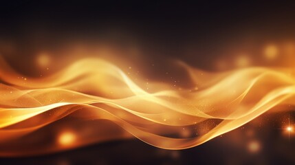 Abstract gold fire wave on black background. illustration eps10 Generative AI