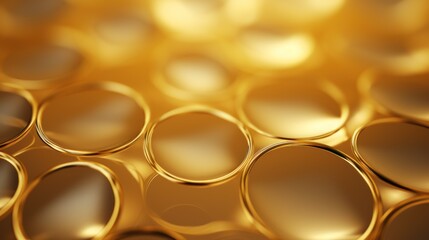 abstract gold background with bokeh effect. 3d render Generative AI
