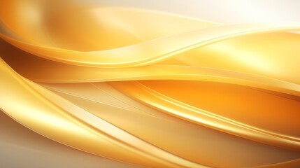 Abstract golden wavy background. 3d render illustration with smooth lines Generative AI