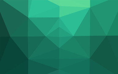 Light Green vector abstract mosaic pattern. Glitter abstract illustration with an elegant design. Triangular pattern for your business design.