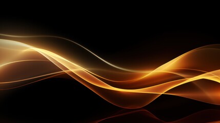 abstract golden wave on a black background. eps10 vector Generative AI