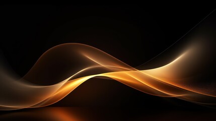 Abstract golden wave on dark background. illustration for your design. Generative AI