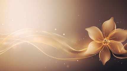Abstract background with golden flowers. Elegant element for design. illustration. Generative AI