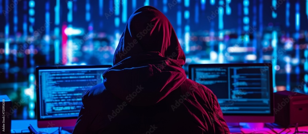 Poster late night hacker hacking data in the dark: unveiling the intricate world of late night hacker hacki