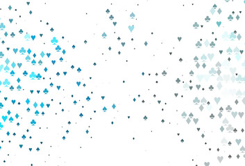 Light BLUE vector pattern with symbol of cards.