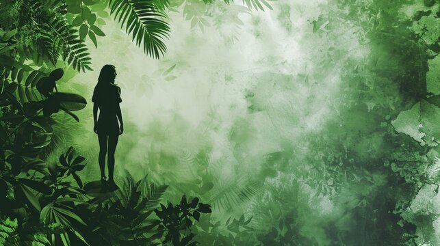 back to nature banner template, in the style of creative commons attribution, layered gestures, environmental portraiture, crisp graphic design, dark white and light green