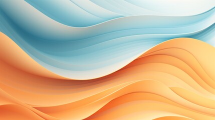 Abstract wavy background in orange and blue colors. illustration. Generative AI