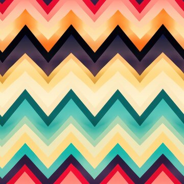Abstract Vintage Zigzags Seamless Pattern AI Generated