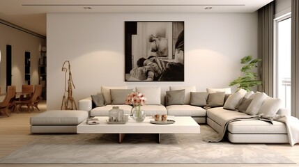 Fototapeta na wymiar Modern luxury living room interior with contemporary color palette 