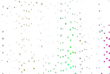 Light Multicolor, Rainbow vector cover with symbols of gamble.