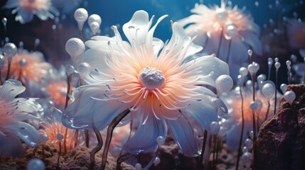 Vibrant Anemone Flower Close-Up AI Generated