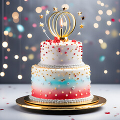 Wedding Cake with Gemstone Accents, Luxurious Wedding Cake Design, Gem and Diamond Adorned Cake, Luxurious Cyan Cake with Silver Ball Accents, Emerald Extravaganza: Opulent Green Cake Design