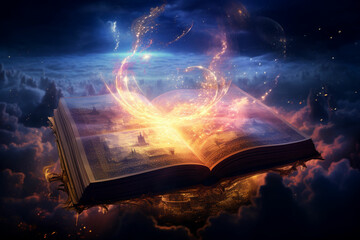 Magic book on the magic sky