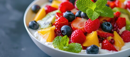 Yoghurt fruit salad.