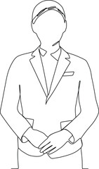 continuous line of young corporate businesswoman