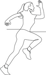 continuous line of young women exercising