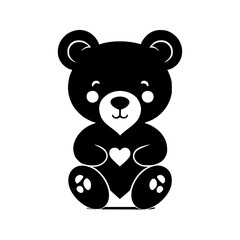 Obraz na płótnie Canvas Valentine day cute teddy bear vector illustration with heart shape