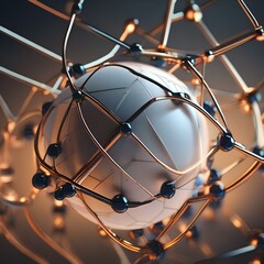 Abstract molecular structure, interconnected spheres and lines, scientific concept art4