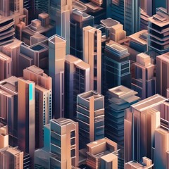 Abstract digital cityscape, pixelated skyscrapers and futuristic architecture, 3D rendering5