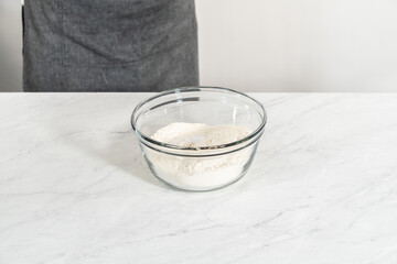 Lemon blueberry bundt cake with powdered sugar dusting