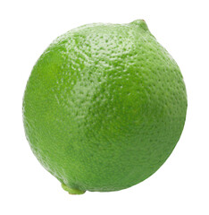 Natural fresh lime isolated, transparent PNG, PNG format, cut out.